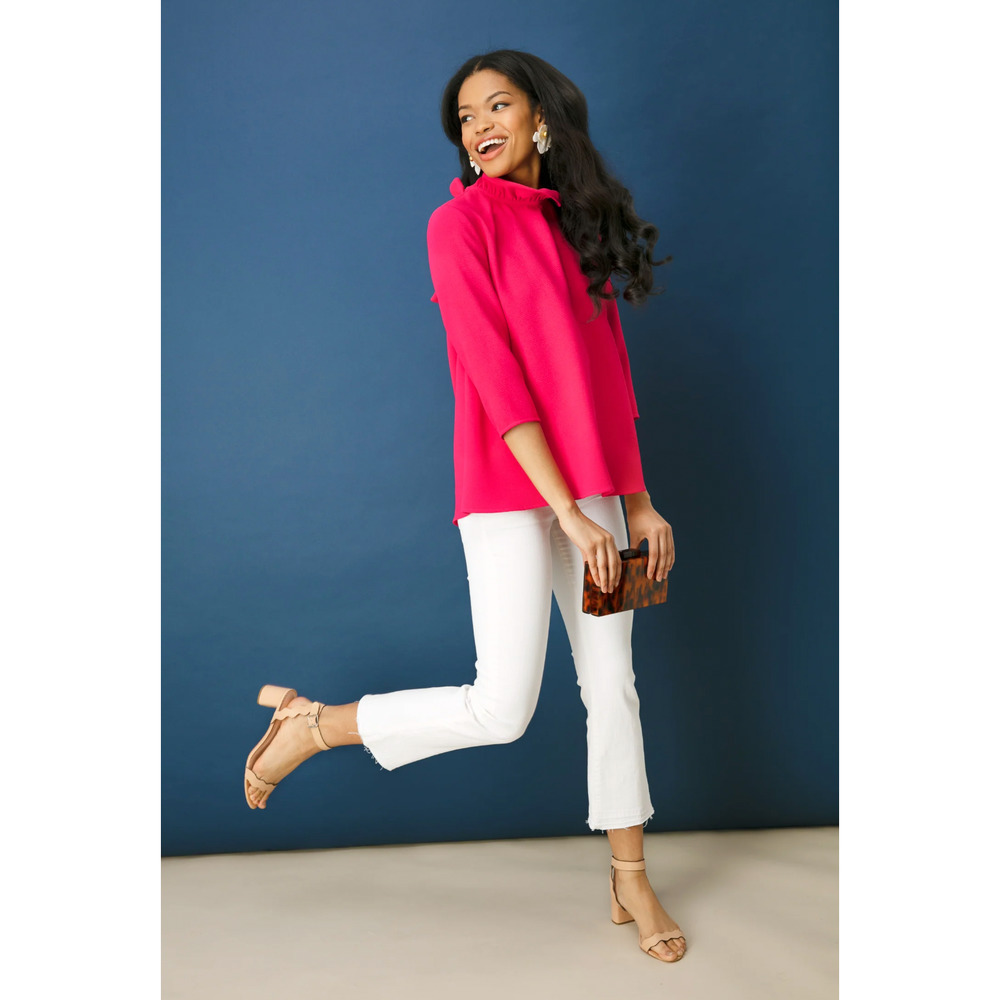 Tuckernuck Sz L Pomander Place Fuchsia Pink Faye Blouse